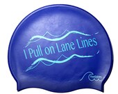 I Pull on Lane Lines- Silicone Swim Cap