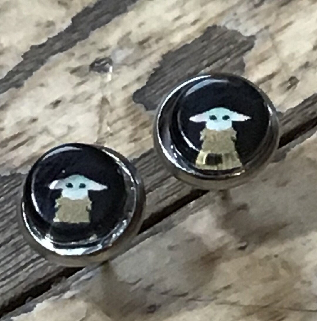 Handmade Baby Yoda Grogu Stud Earrings Etsy