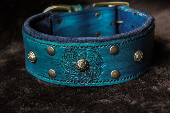 celtic leather dog collar