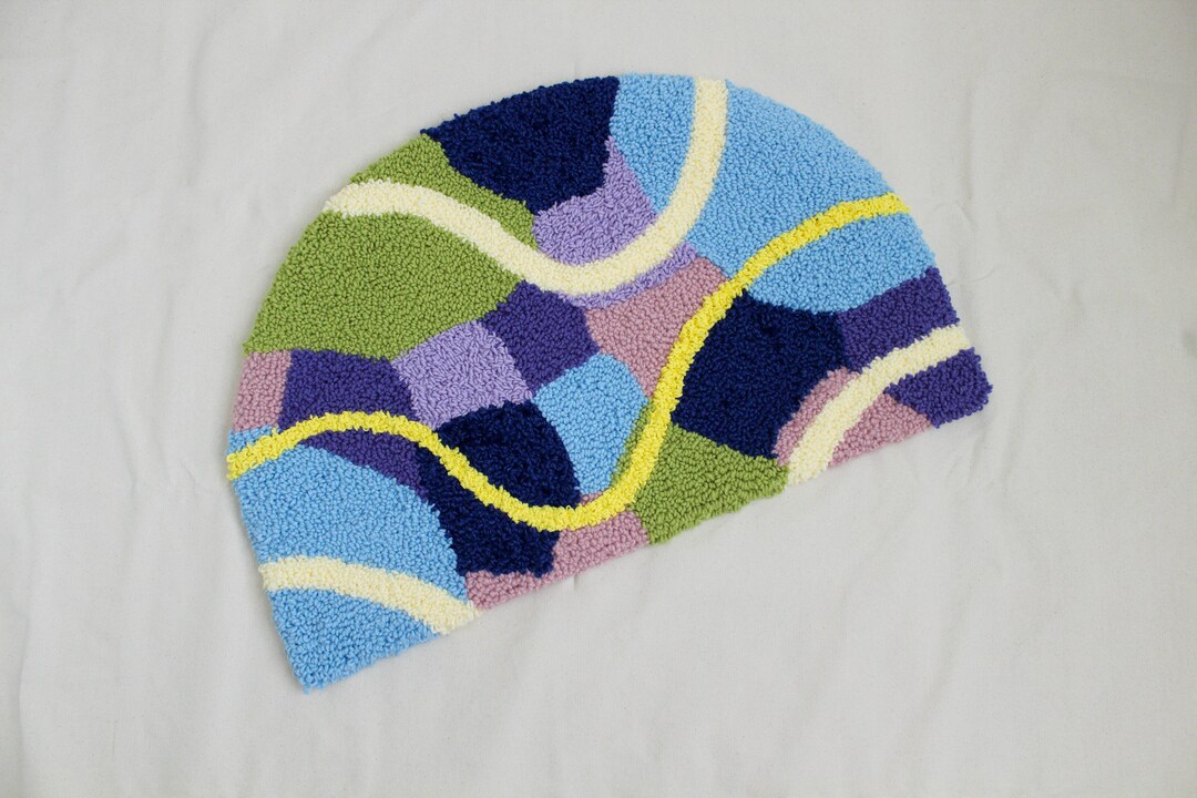 Half Circle Rugs Handmade Tufted Rugs Punch Needle Tufted Rugs for