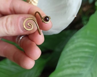 Anello a spirale, taglia unica, con pietre dure