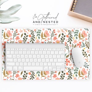 Desk Mat - Pretty Florals - Stylish Decor For Your Office Or Work Area - Two Sizes Available In 14&quot;X24&quot; And 18&quot;X36&quot;- FREE U.S. SHIPPING!