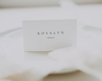 MINIMALIST Wedding Place Cards Template, Editable Place Card, Black & White Place Card, Editable Wedding Cards, Wedding Table Name Card