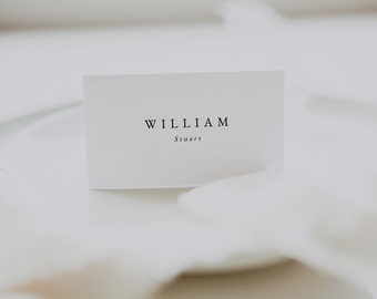 MINIMAL Wedding Place Cards Template, Editable Place Card, Black & White Place Card, Editable Wedding Cards, Wedding Table Name Card