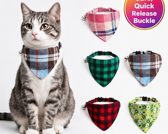 Cat Collar Bandana with Bell | Safe Breakaway Buckle  | ZACAL Cat Collars