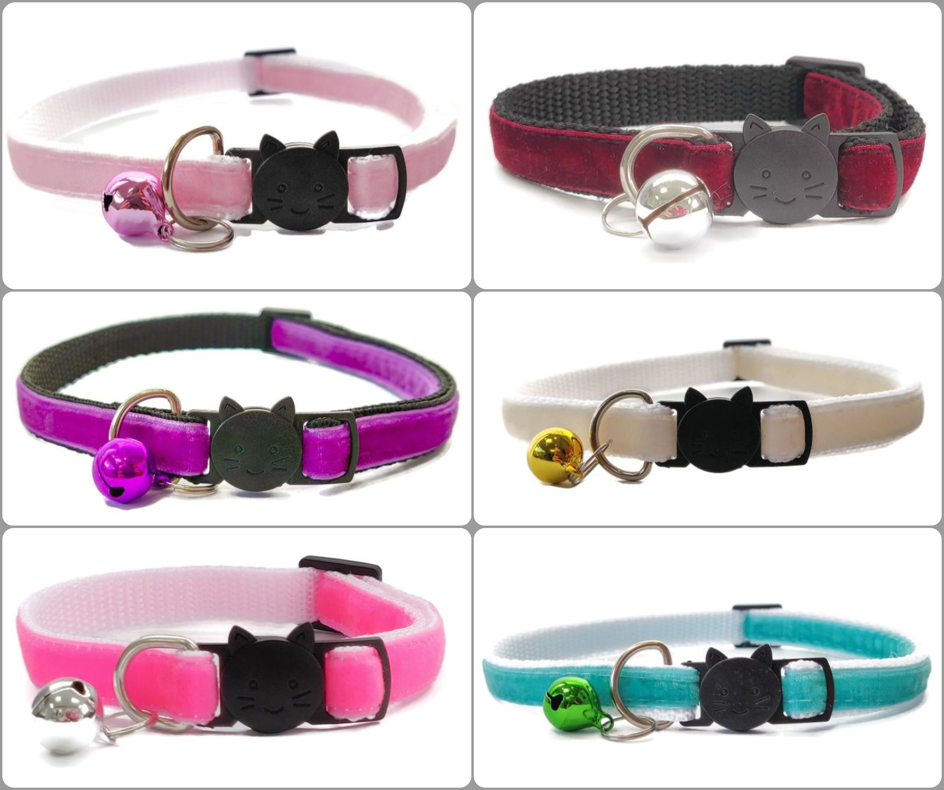 Velvet Cat Collar Velvet Kitten Collar Breakaway Quick Etsy