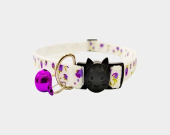Collari Per Gatti Con Campanella E Fibbia Di Sicurezza, 2 Pezzi Regolabili 20-30 Cm, Con Papillon Floreale Rimovibile, Viola+rosa