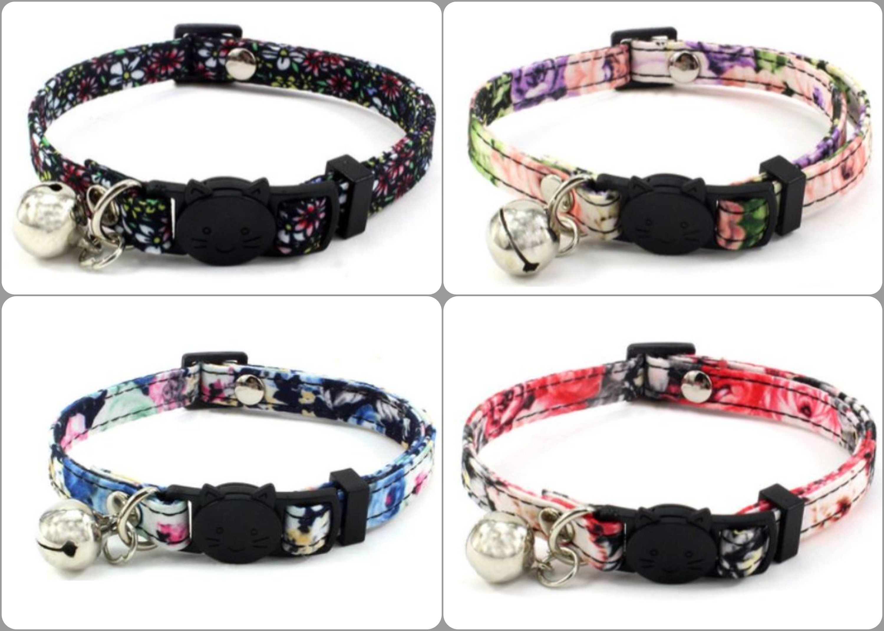 Luxury Cat Collar Multi Colour Style Safe Quick Release Etsy
