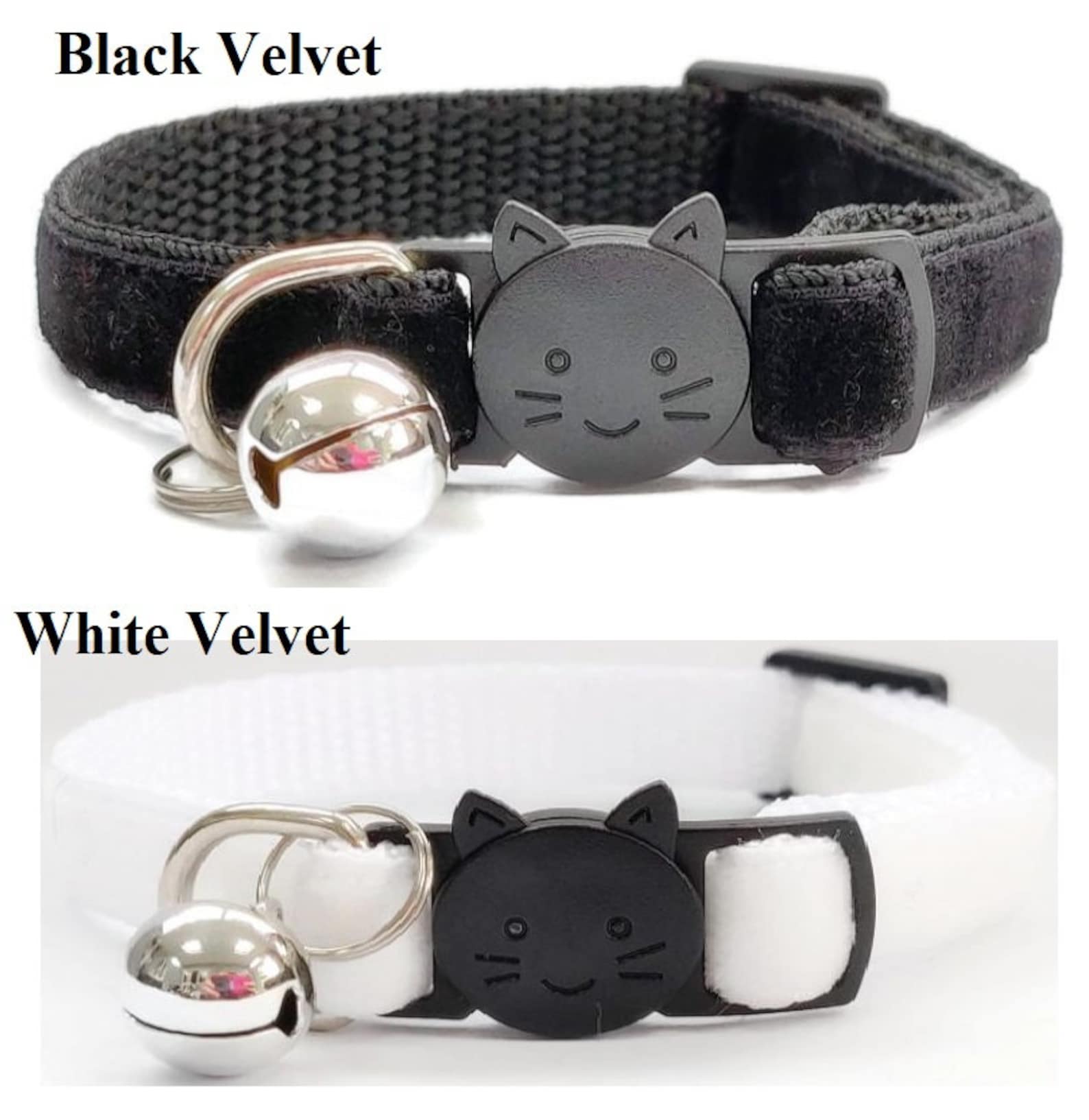Velvet Cat Collar Velvet Kitten Collar Breakaway Quick Etsy