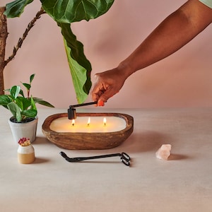 Dough Bowl Candle | Natural Brown, Mini Dough Bowl, Hand Poured 100% Soy Wax Rustic, Farmhouse Candle