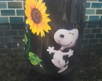Snoopy In A world of Roses be A Sunflower Charm Pendant Necklace Snoopy In A world of Roses be A Sunflower Charm Pendant Necklace