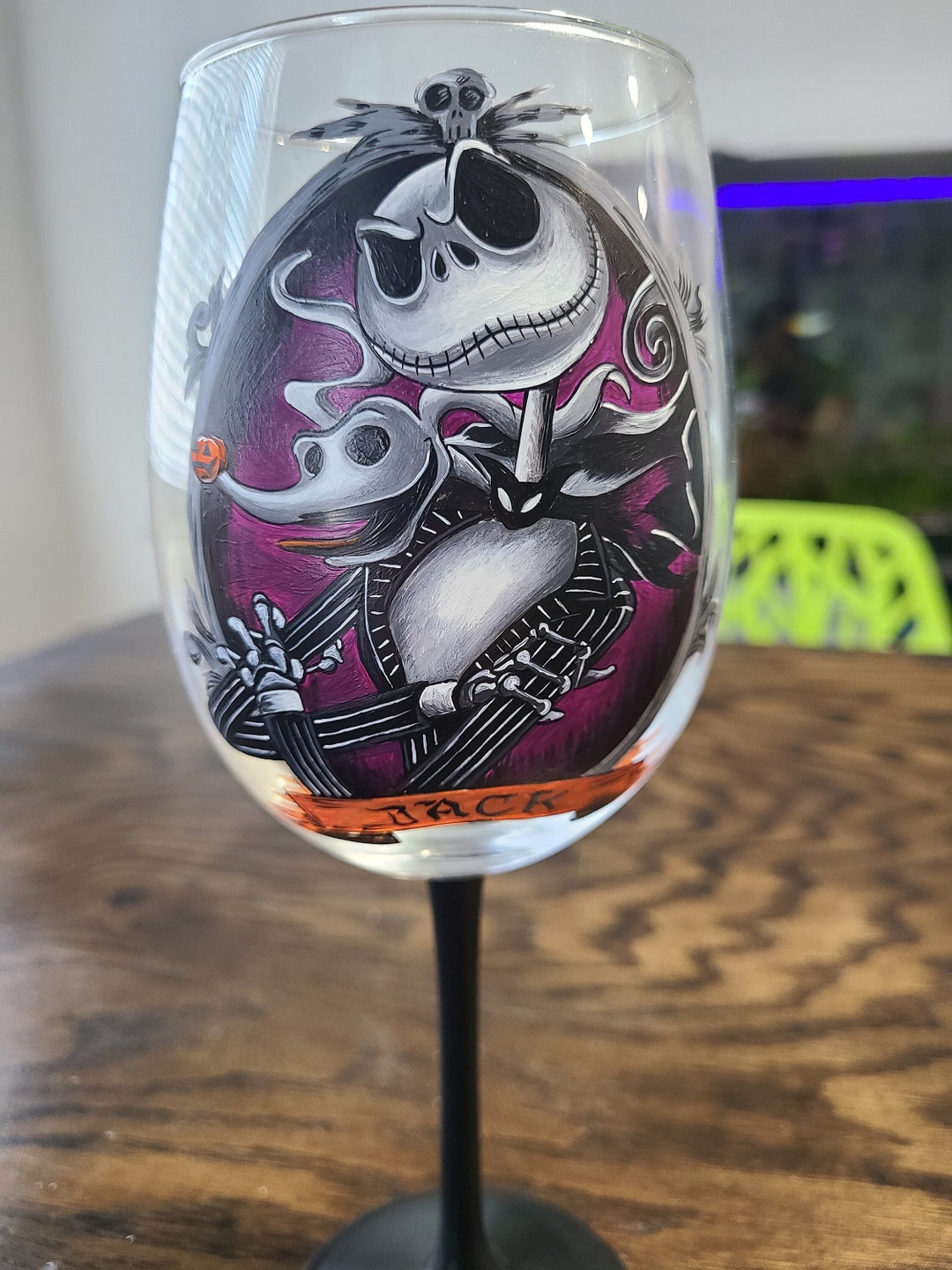 Nightmare Before Christmas Wine Glass Disney Wine Glass Jack Etsy