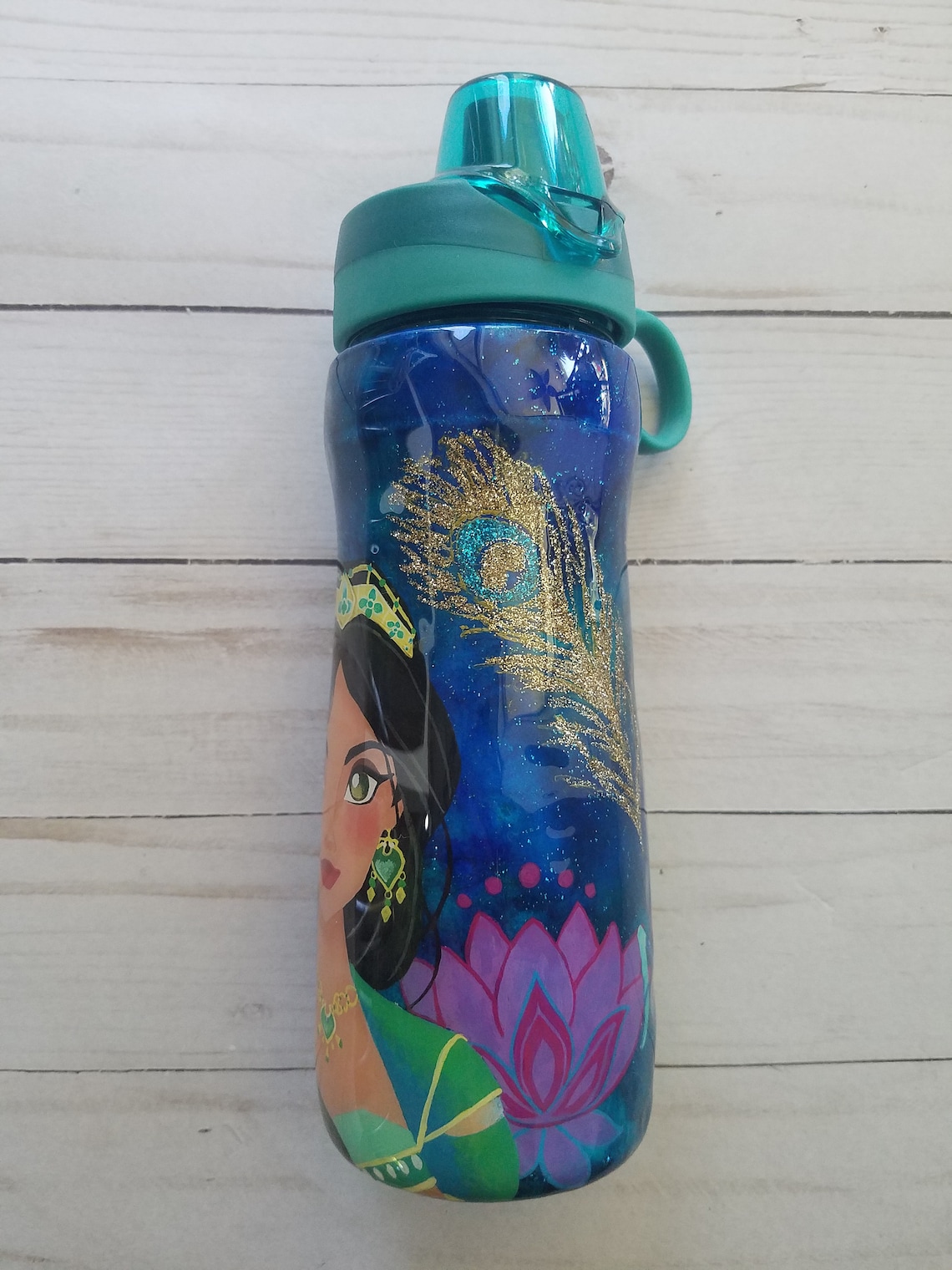 Princess Jasmine Water Bottle Aladdin Water Bottle Painted Etsy