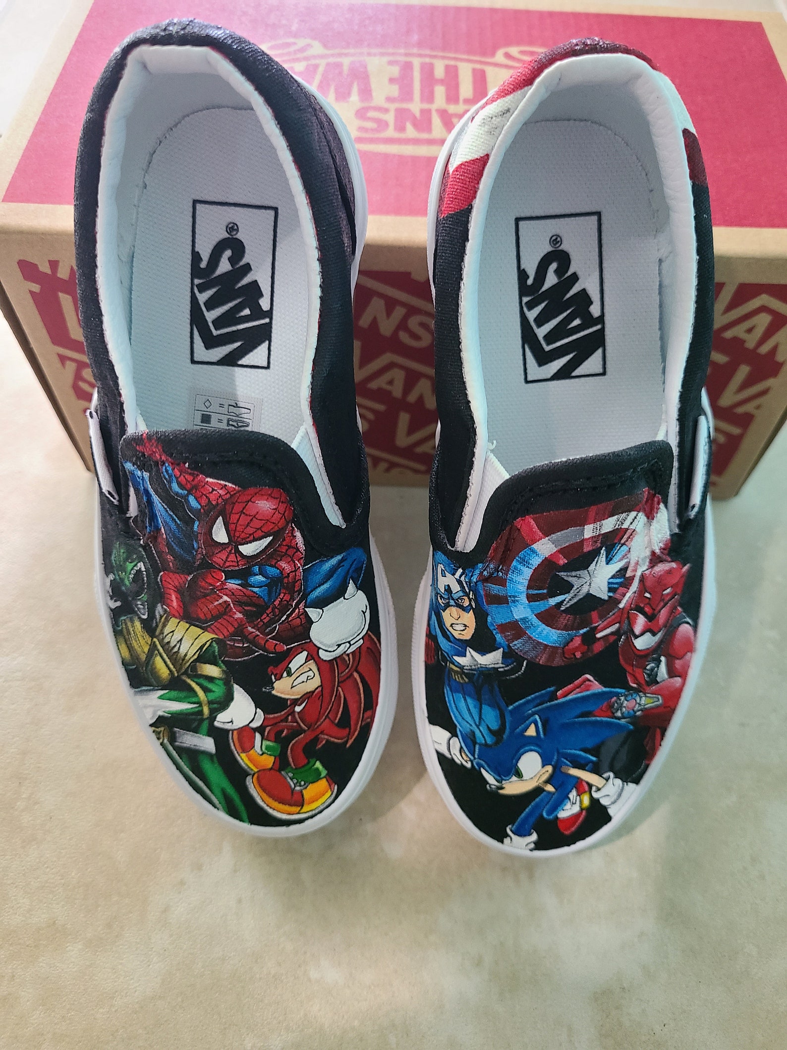 Superhero shoes marvel painted shoes kids shoes painted Etsy