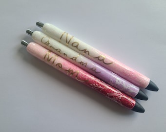 Bolígrafos de gel Inkjoy de brillo personalizados, bolígrafos de resina de brillo personalizados, bolígrafos de brillo del Día de las Madres, bolígrafos de mamá, regalos del día de las madres, regalos personalizados