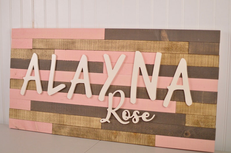 Baby Name Sign Nursery Name Decor Name Sign for Nursery Etsy