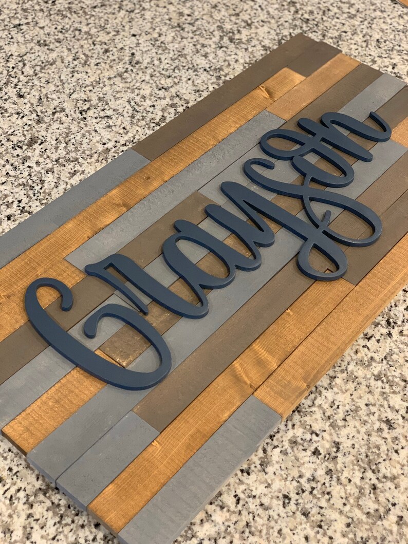 Baby name sign nursery name decor name sign for nursery Etsy