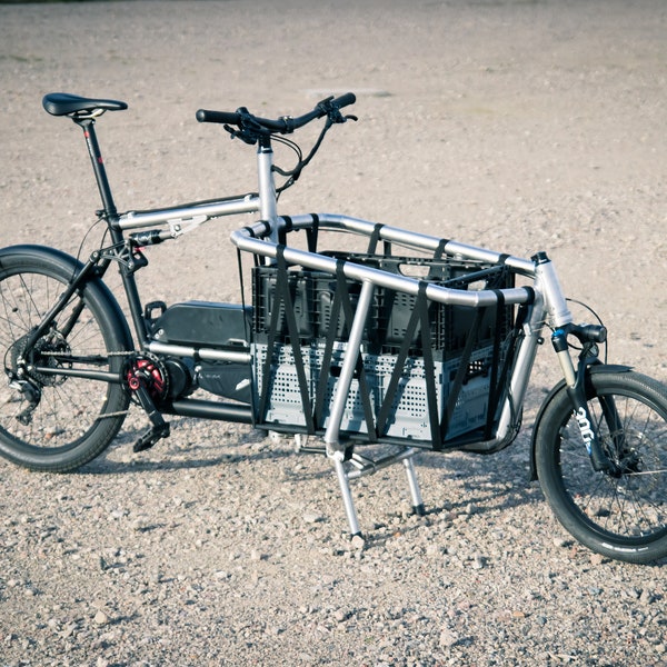 Plans / Plans pour un vélo cargo électrique à suspension intégrale