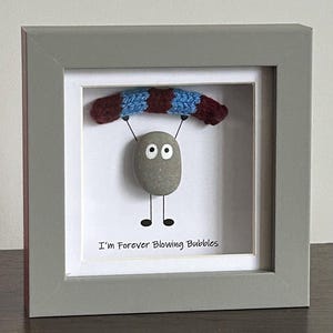 West Ham Football Fan Pebble Art, Hand-Knitted Scarf, Birthday Gift