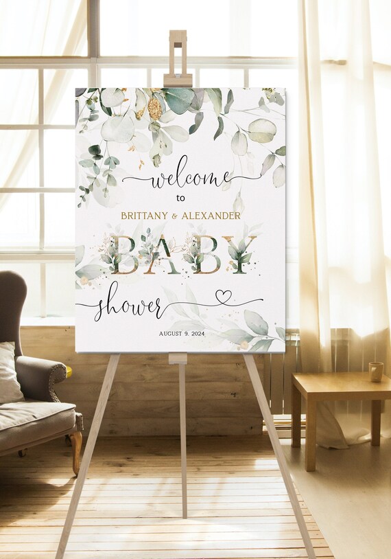Greenery Baby Shower Sign Baby Shower Brunch Sign Etsy