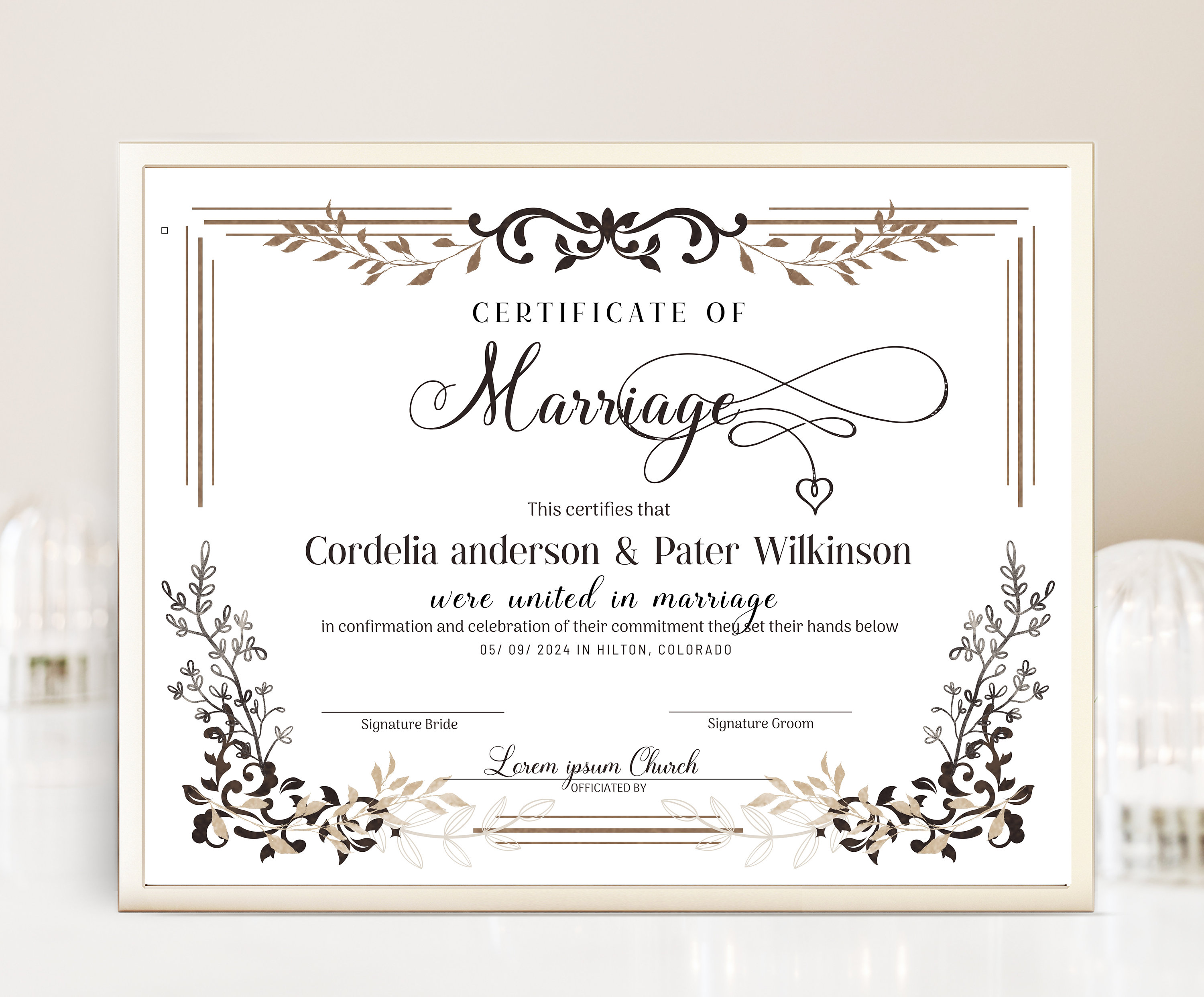 Wedding certificate template, certificate of marriage template Wedding certificate template, certificate of marriage template