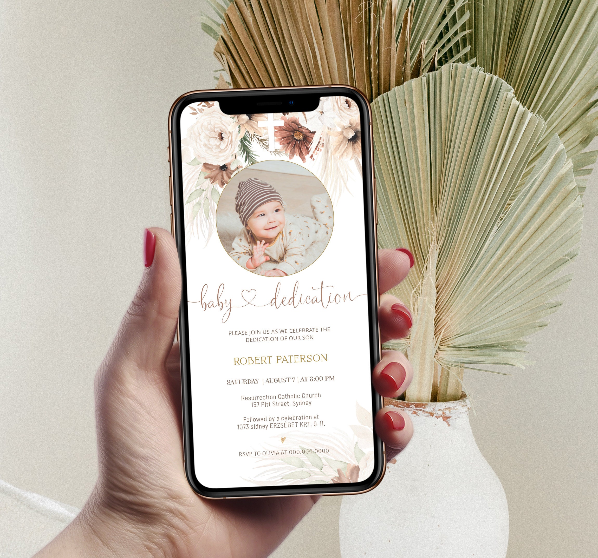 Smart Invitation Example Electronic Dedication Invitation Template, Smart Phone Baptism ...
