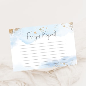 Printable prayer request cards, baptism prayer cards, wishes for baby card, boy christian note cards, planner church prayer requests,  B2b