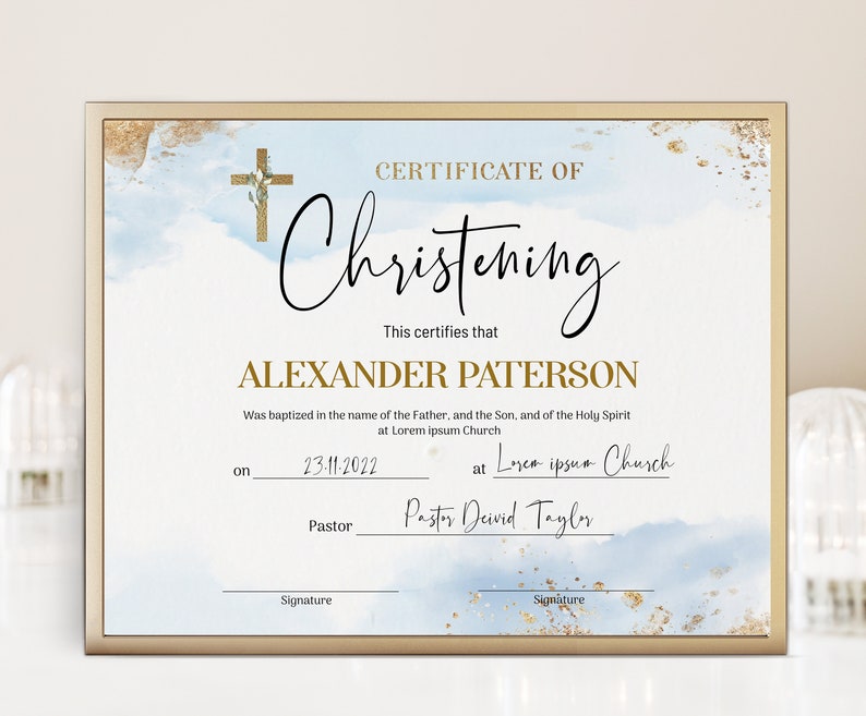 Boy Christening Certificate Baptism Holy Spirit Certificate Etsy