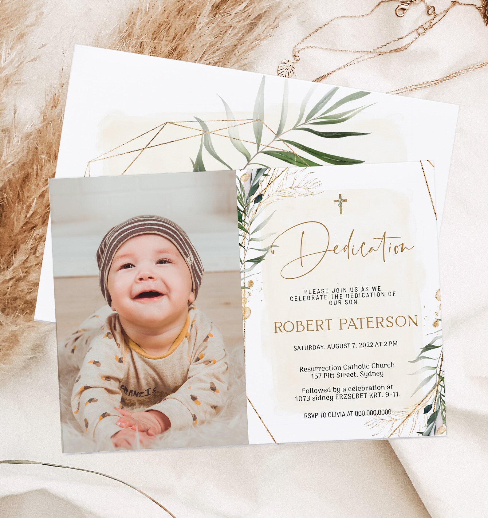 Dedication Invitation Template Baptism Invitation Wish Photo Etsy