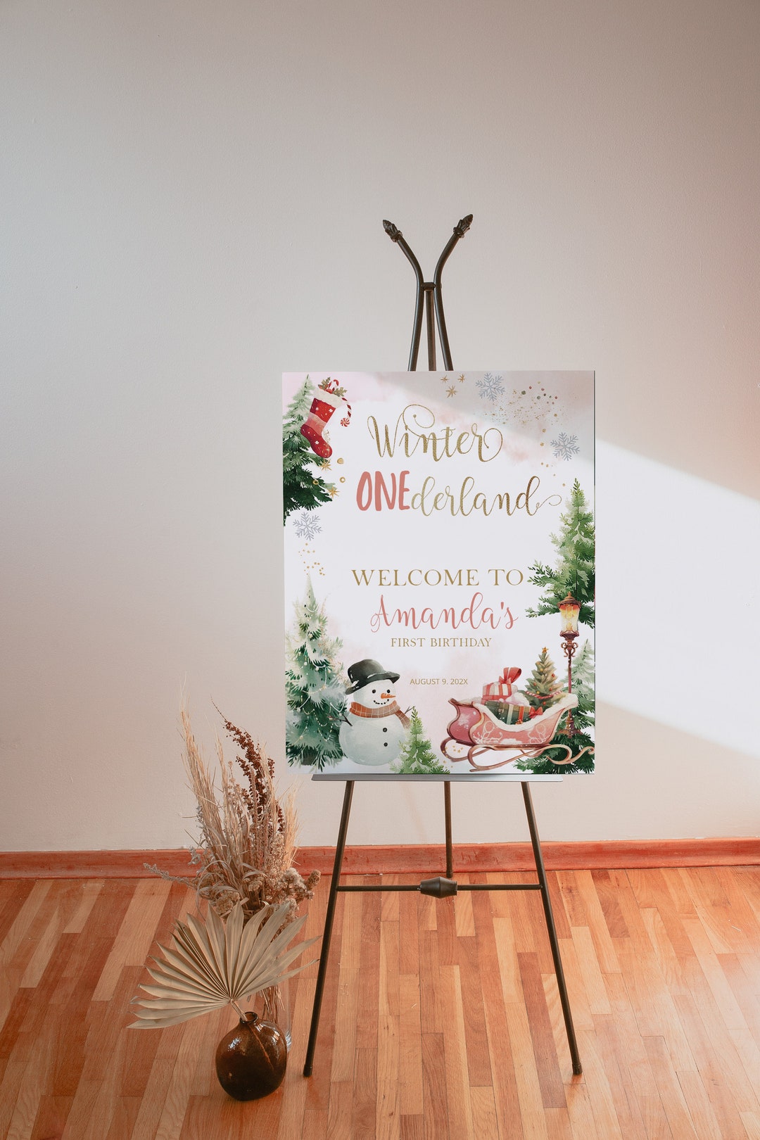 Onederland Birthday Welcome Sign Template, 1st Birthday Welcome Poster ...