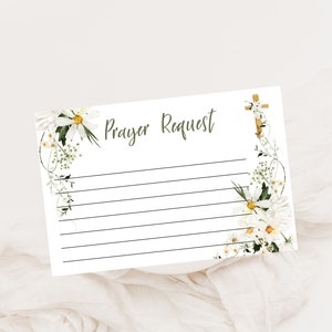 Wildflower prayer request card template, editable christening note cards, printable prayer requests card, christian bible verse cards, P102