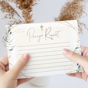 Prayer request cards printable, affirmation card, blank christian prayer cards, planner church prayer requests, prayer card template B012