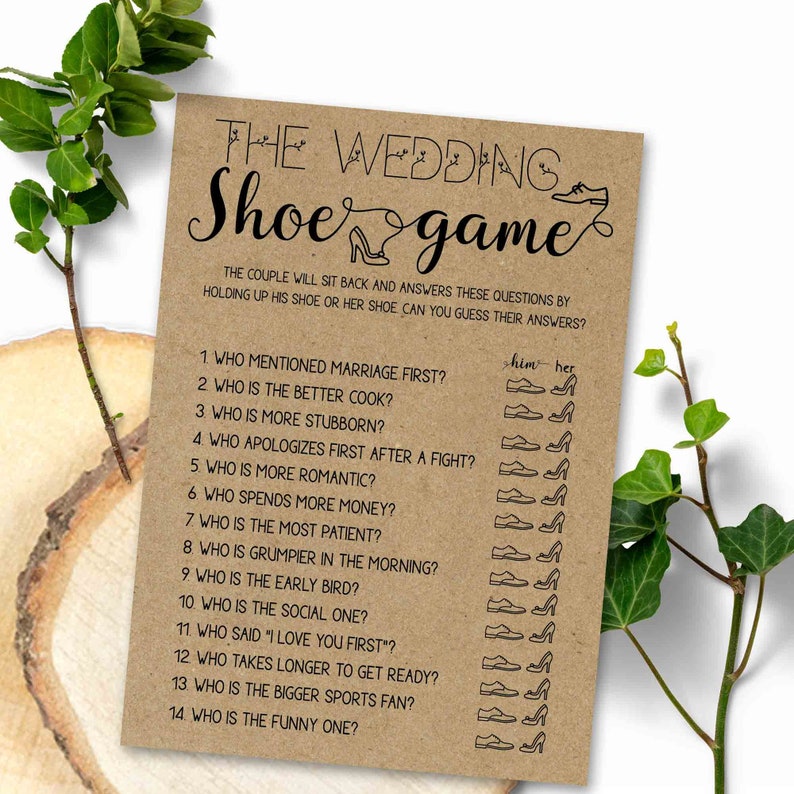 The Wedding Shoe Game Bridal Shower Games Printable Bridal | Etsy