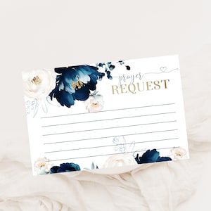 Blue flowers prayer request cards printable, editable christian note cards, baptism prayer requests card template, bible verse cards, P128