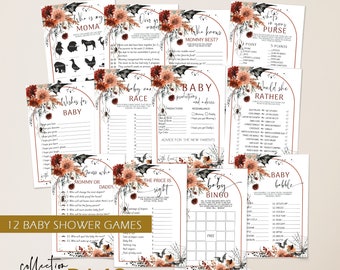 Little boo halloween baby shower games bundle template, spooky baby shower games bundle, gender neutral halloween baby shower game pack P149