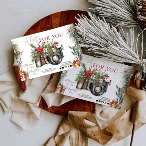 Christmas photography gift certificate template, photo session gift card, holiday photo session voucher, editable photographer coupons,