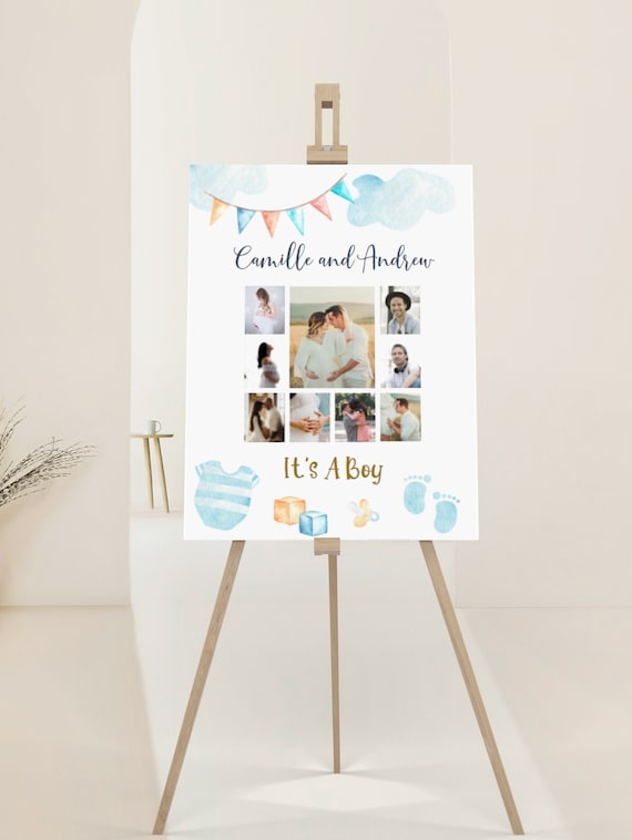 Baby Shower Photo Collage Baby Shower Poster Pregnancy Photo Etsy