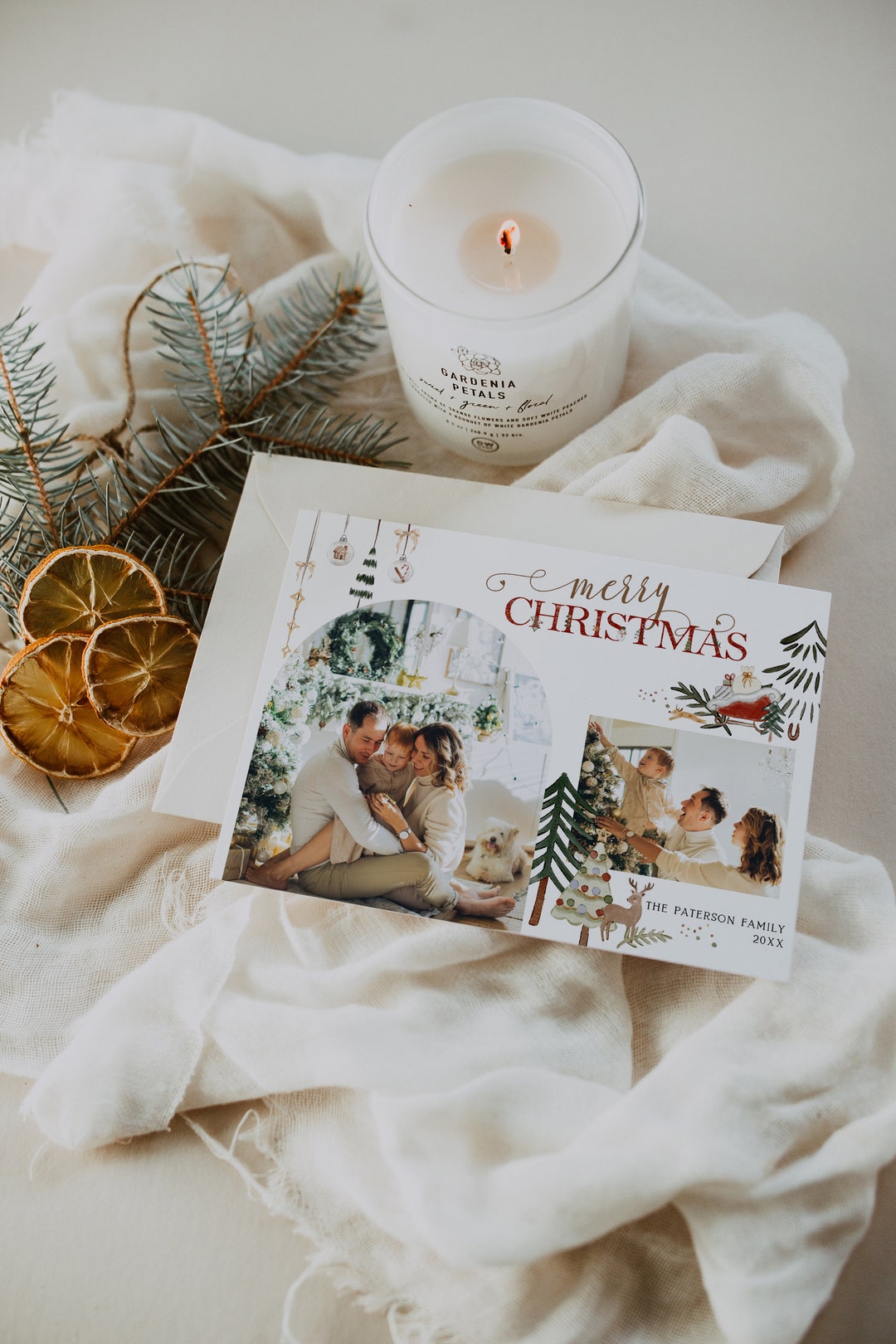 Tree Photo Cards Merry Christmas Card, Picture Tree Photo Card, Family Christmas, Happy ...
