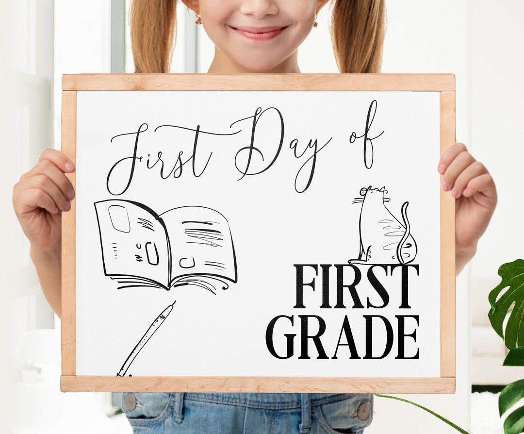 Editable Hello 1st Grade Sign, First Day of School Sign Template, 202x ...