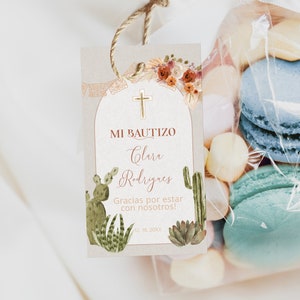 Mi Bautizo Thank You Tags Template, Editable Spanish Favor Tag ...