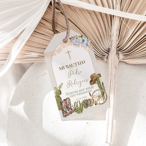 Mi bautizo thank you tag template, spanish baptism fevor teg, editable spanish favor tag, printable baptism favor tag, thank you teg, P231