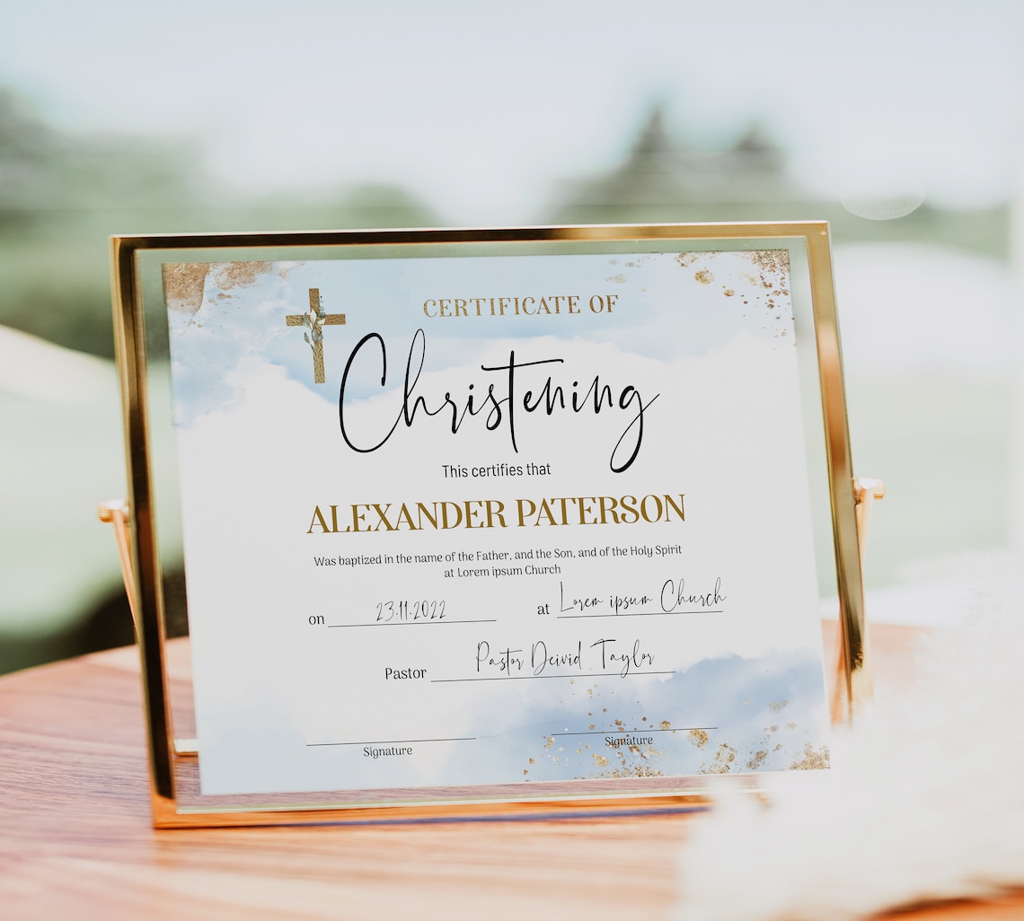 Boy Christening Certificate Baptism Holy Spirit Certificate Etsy