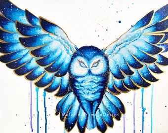Space Owl Original Artwork by Melanie Jaramillo Design