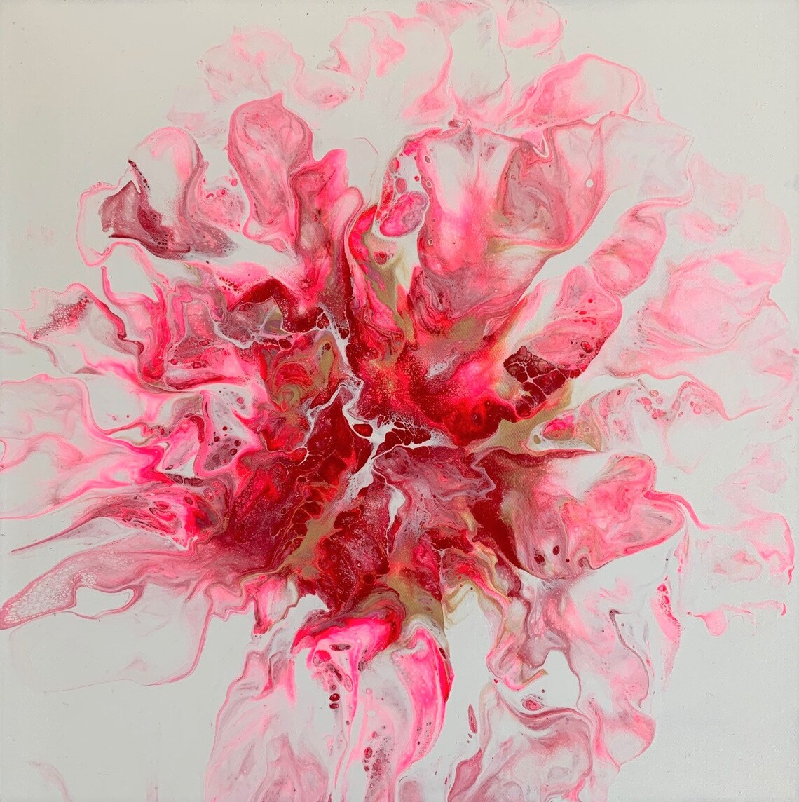 Acrylic Fluid Flower Paintings Original Art Wall Art Etsy