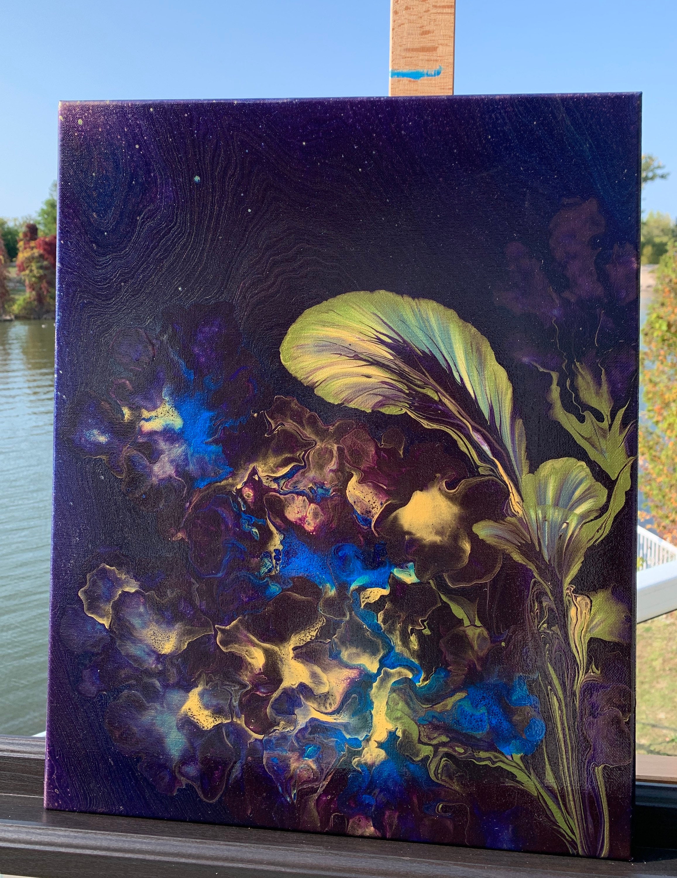 Acrylic Fluid Flower Painting Original Art Wall Art Etsy