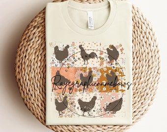 Floral Chicken Tee, Adult Tee, Chicken mama