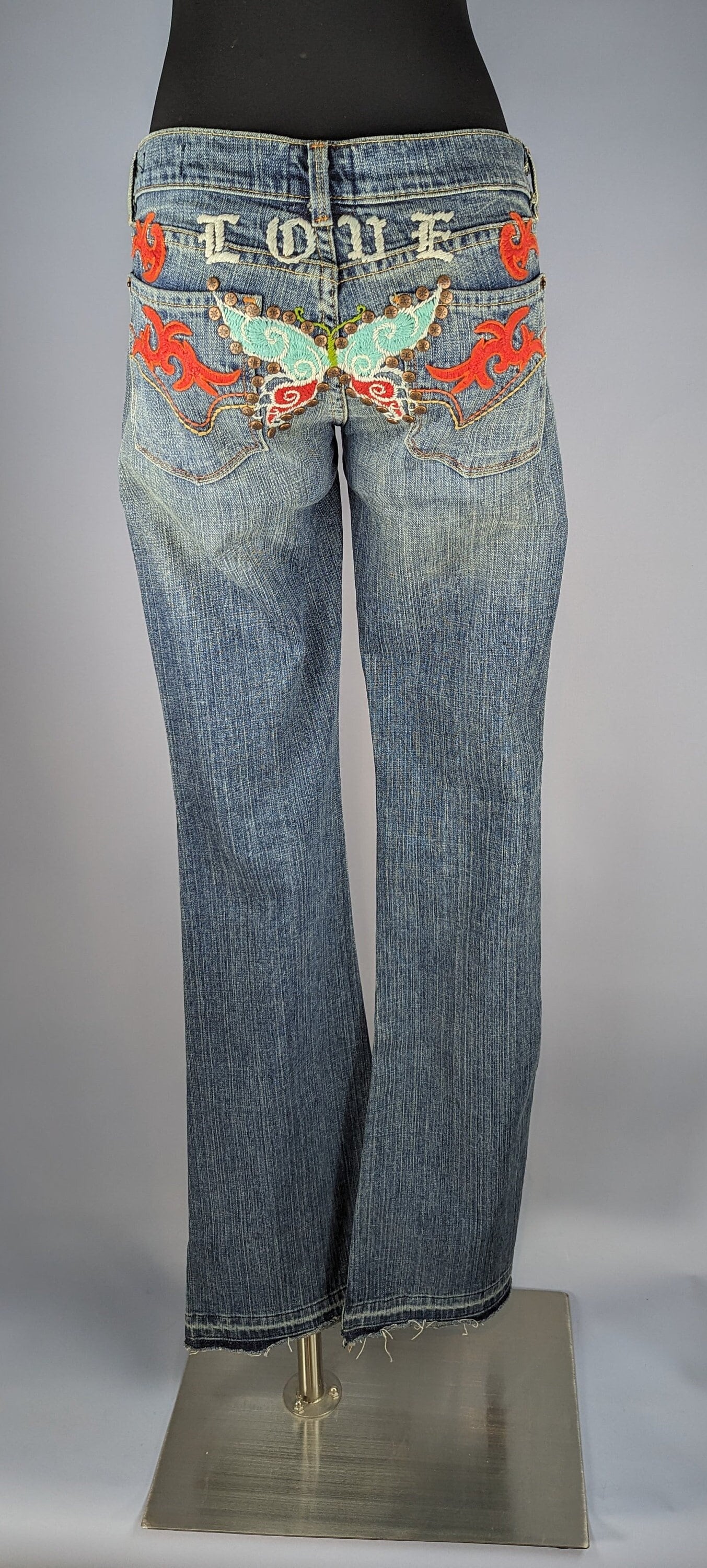 Vintage People for Peace Los Angeles Embroidered Love Jeans