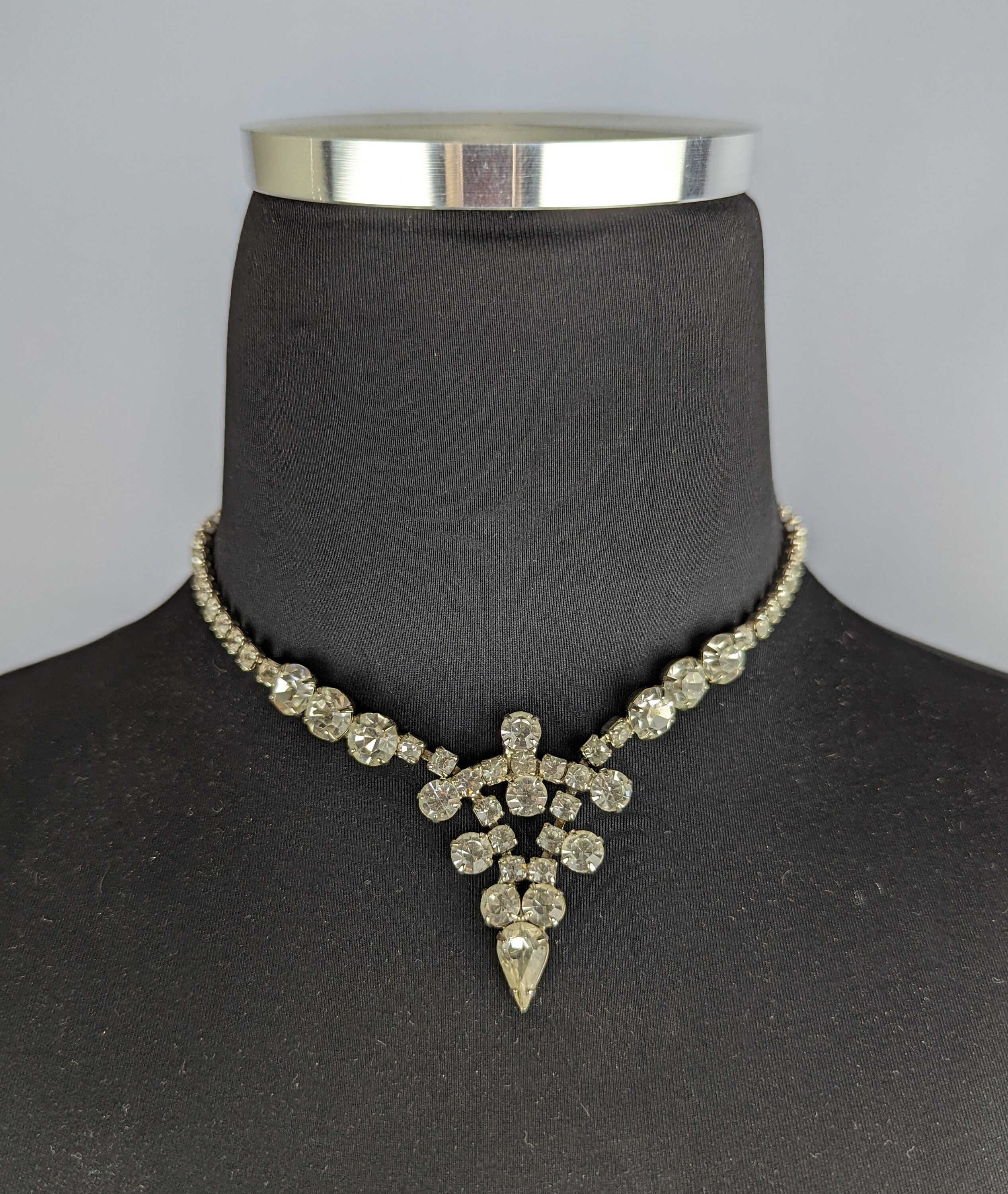 貴重！40s〜50s アメリカアンティーク アクセサリーホルダーAntique Vintage 1940s Forties 1950s Fifties Rhinestone Necklace and