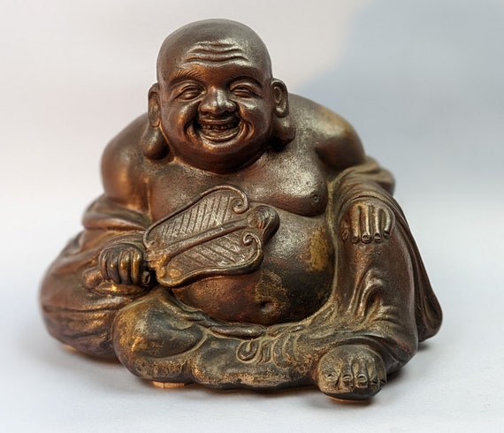 Large Japanese Bizen Yaki Ware Hotei Budai or Putai, Showa Era, Seated  Happy Laughing Buddha With Treasure Sack, Lucky Belly Feng Shui - Etsy