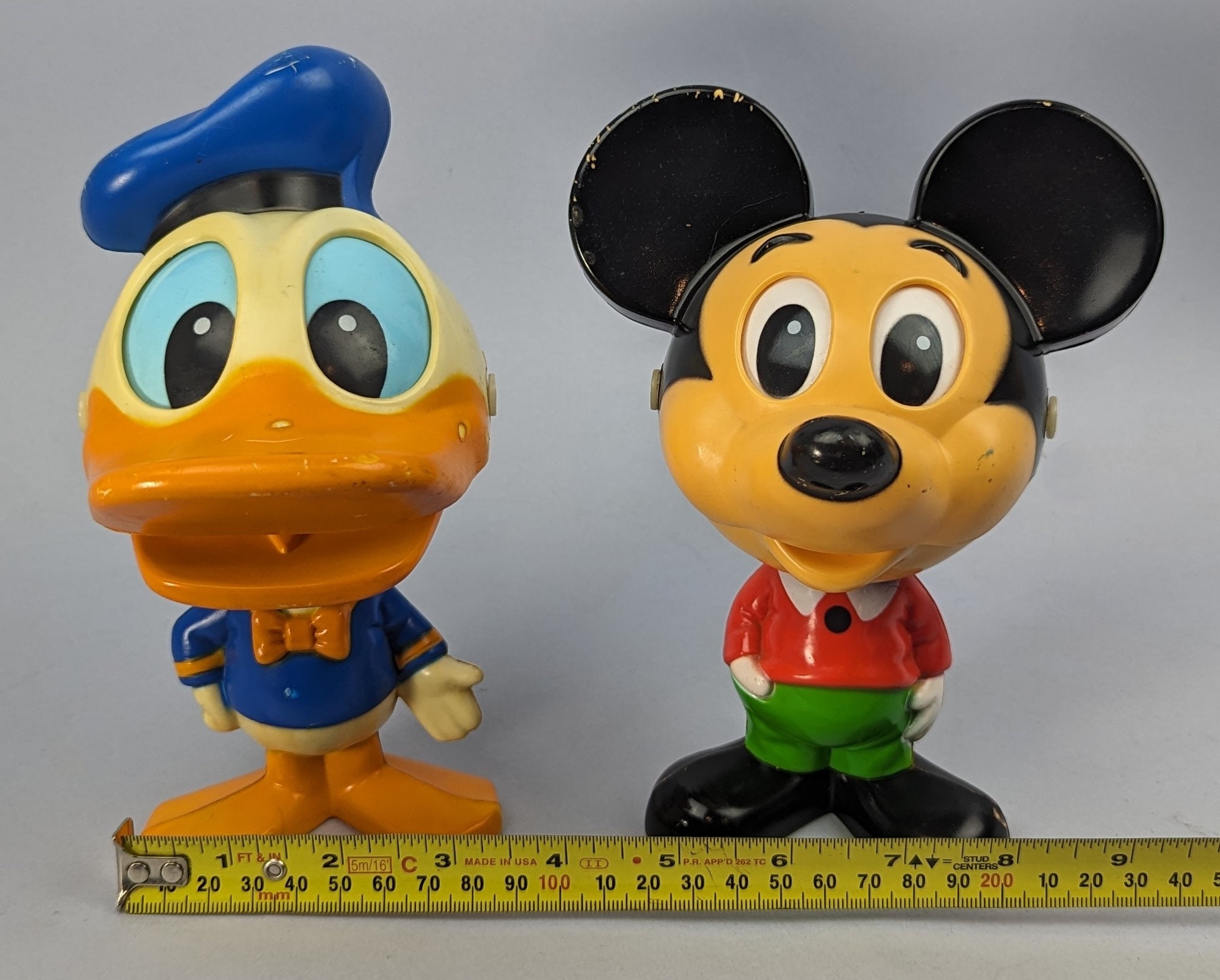 Talking Plastic Mickey Mouse + Donald Duck 1976 Mattel, Made